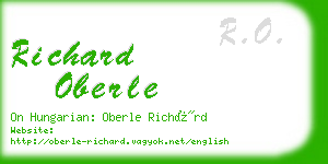 richard oberle business card